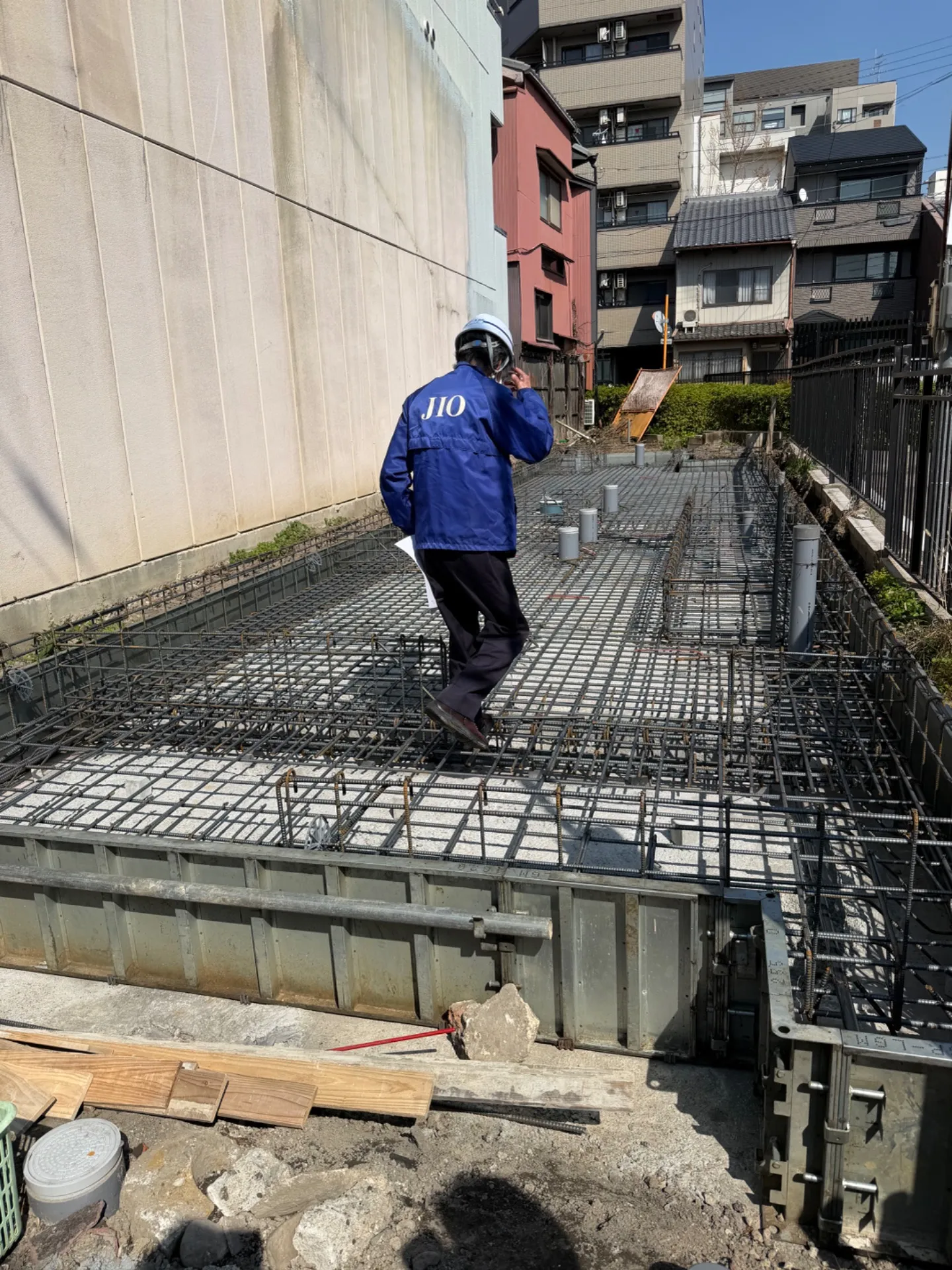 下京区 新築戸建工事 基礎配筋検査