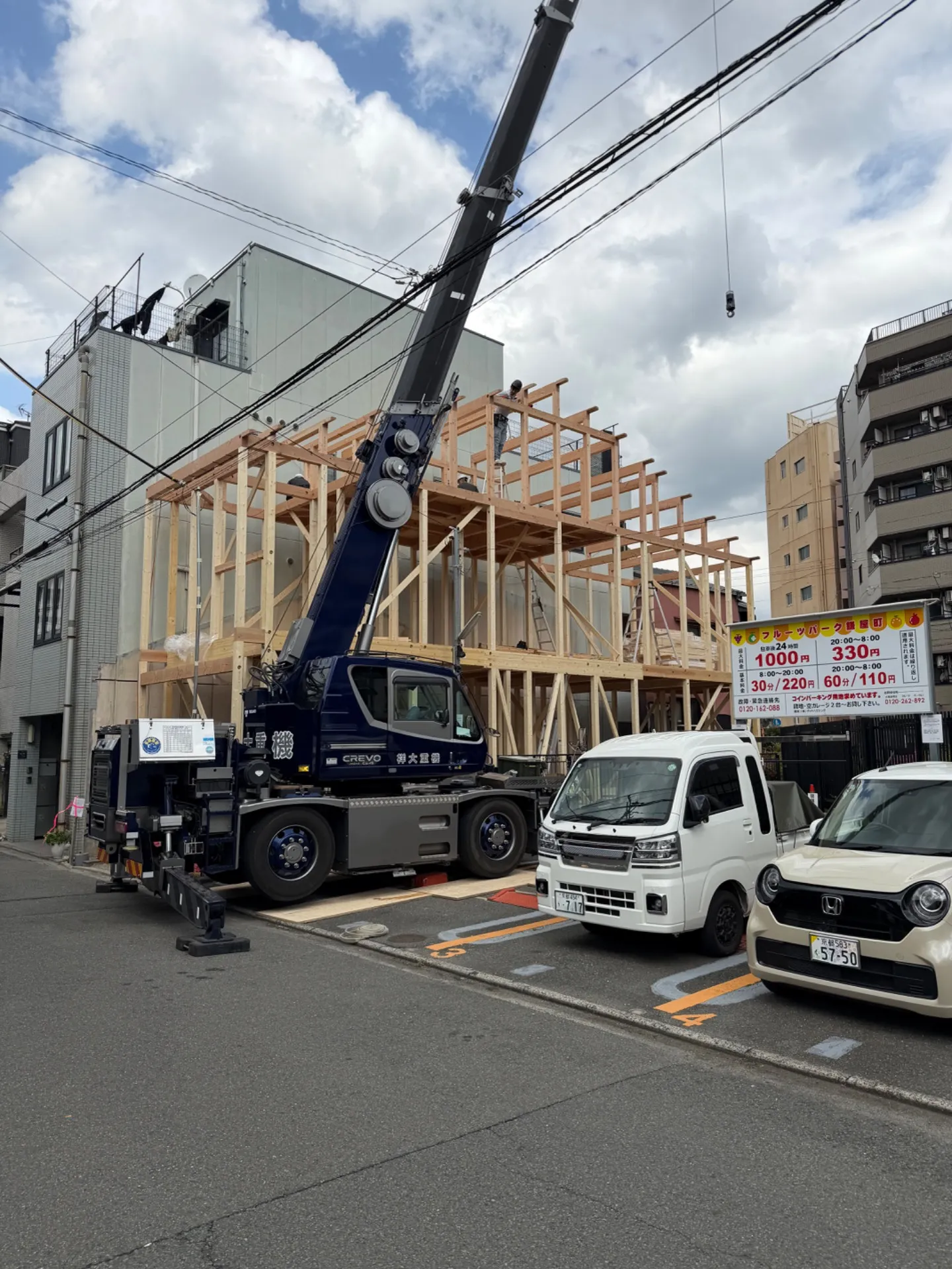 下京区新築工事 建て方